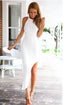 Alluring Round Collar Sleeveless Solid Color Asymmetrical Dress